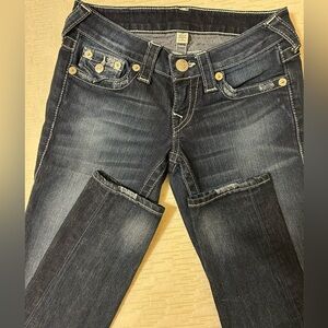 True Religion Blue Skinny Jeans with Vintage Wash